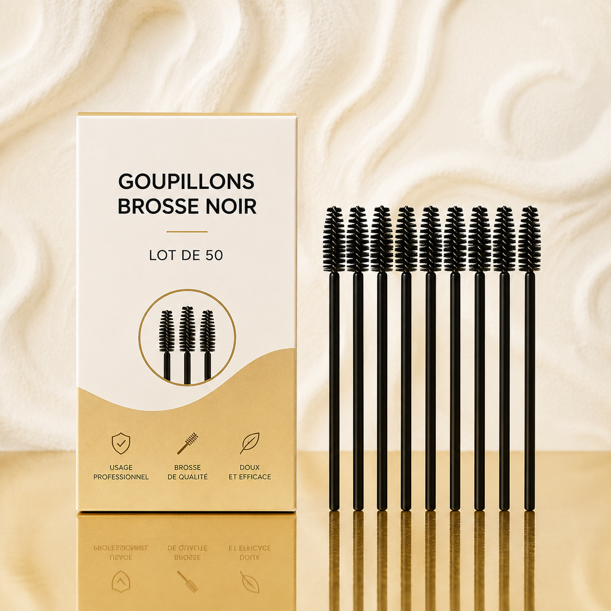 GOUPILLONS BROSSE NOIR LOT DE 50